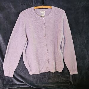 Elegant Lilac Cardigan by Leon Levin